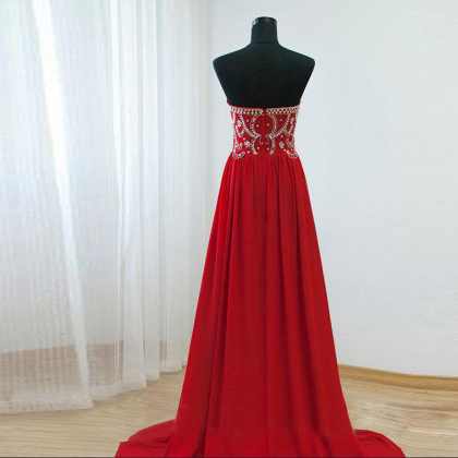 Gorgeous Red Prom Dress, Elegant Prom Dress, Long..
