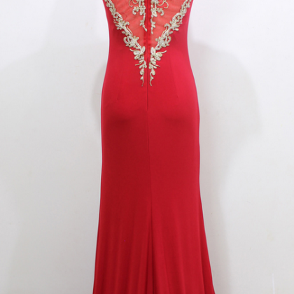 2015 Real Image/picture Mermaid Prom Dresses Red..