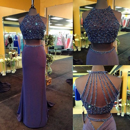 2016 Real Iamge Two Pieces Prom Dresses Sexy..
