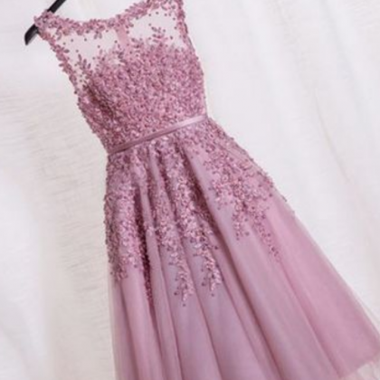 Charming Lavender Homecoming Dresses,lace And..