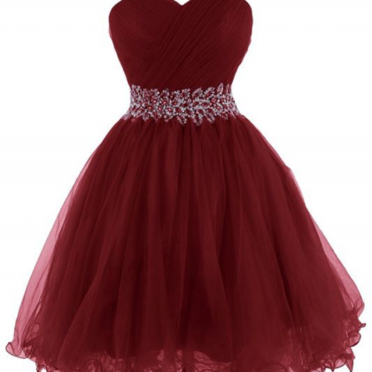 Ball Gown, Sweetheart, With Sash, Short, Mini,..