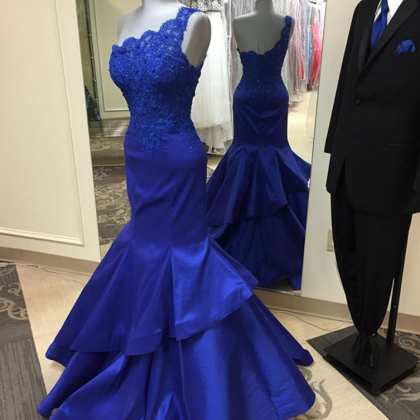 Mermaid Prom Gown,royal Blue Prom Dresses,one..