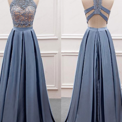 Sexy Two Piece Long Prom Dresses With Lace
