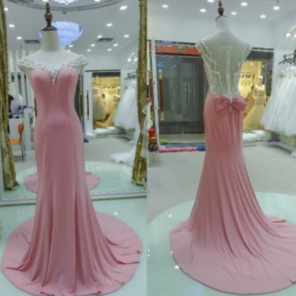 Elegant Prom Dress, Junior Prom Dress, Dusty Pink..