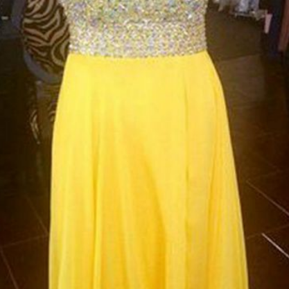 Prom Dress,sexy Arrivals Prom Gown,yellow Prom..