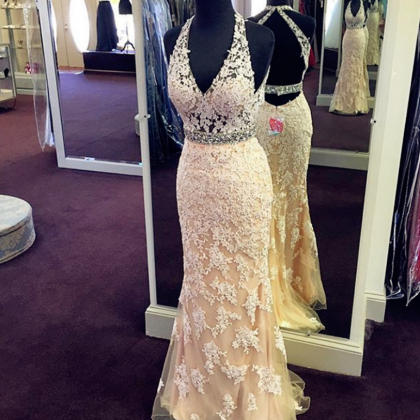Prom Dresses,halter Prom Gowns,long Prom..