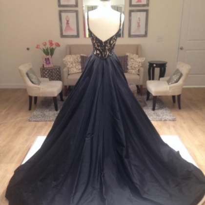 Prom Dresses,deep V Neckline Prom Gowns,long Prom..