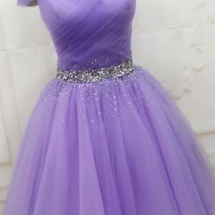  Lavender V Neck Homecoming Dresses..
