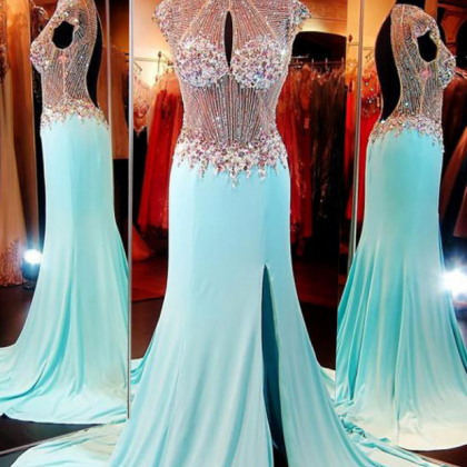 Mermaid Prom Dresses, Luxuriours High Neck Baby..