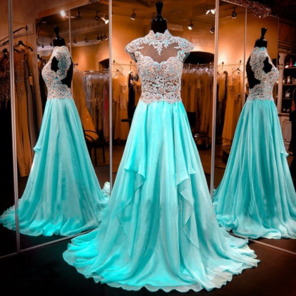 Prom Dress,modest Prom Dress,glamorous Long Lace..