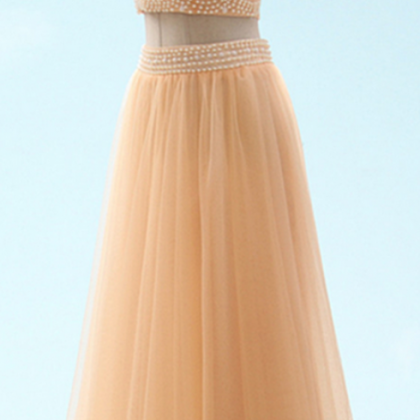 Beaded Embellished Tulle Two-piece Formal Dress..
