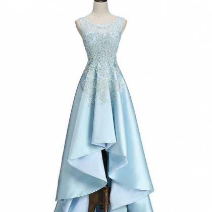 Simple Prom Dress,long Lace Prom Dress,ling Sky..