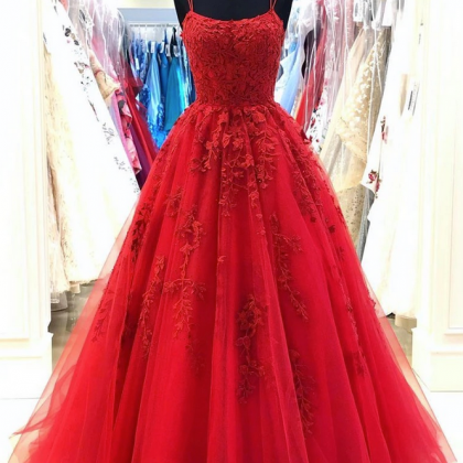 Burgundy A line tulle lace prom dress tulle party dress     fg2906