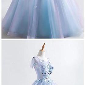 Princess Blue Quinceanera Dress 3d Butterfly..