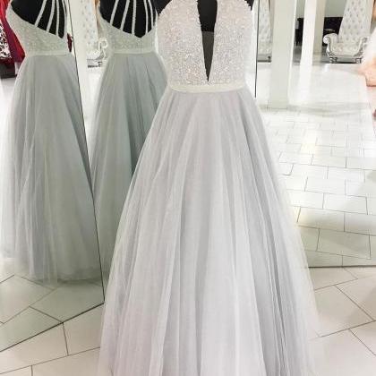 Elegant Tulle Prom Dresses, Long Evening Dress