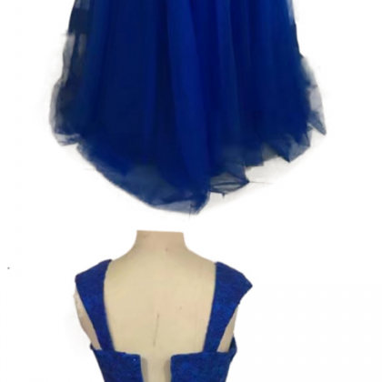Royal Blue Evening Dress, Prom Dresses ,chiffon..