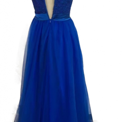 Royal Blue Evening Dress, Prom Dresses ,chiffon..