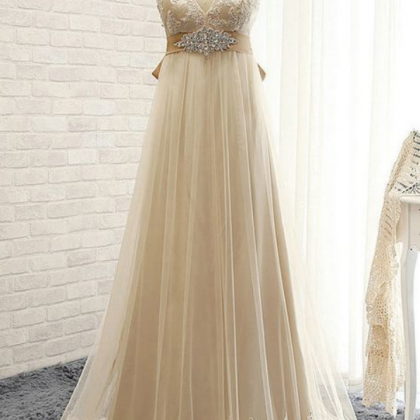 Champagne Bridesmaid Dresses Lace, Yellow..