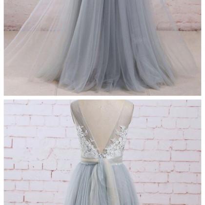 Princess Wedding Dress,v-neck Part Gowns, Tulle..