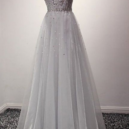Gray Prom Dresses,prom Dress,prom Gowns,tulle Long..