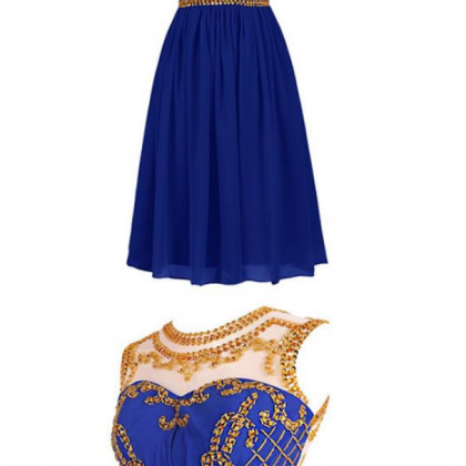 Sexy Royal Blue Short Prom Dress,chiffon..
