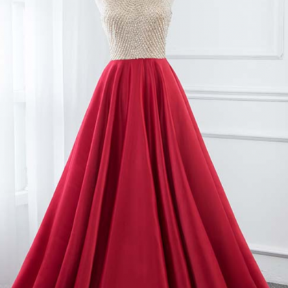 Fashion Lux Red Halter Long Prom Dresses Crystals..