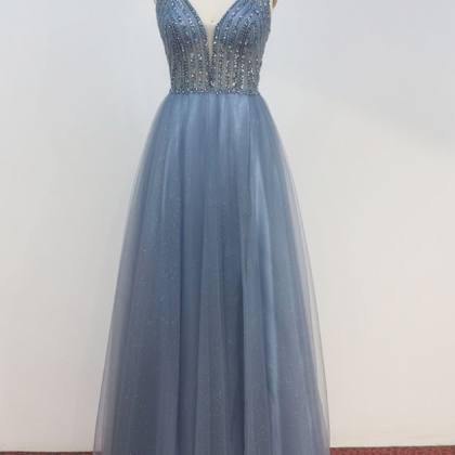 Fashion Lux 2020 Collection Dusty Blue Long Prom..
