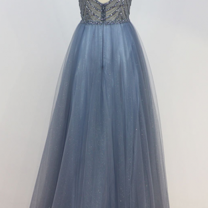 Fashion Lux 2020 Collection Dusty Blue Long Prom..