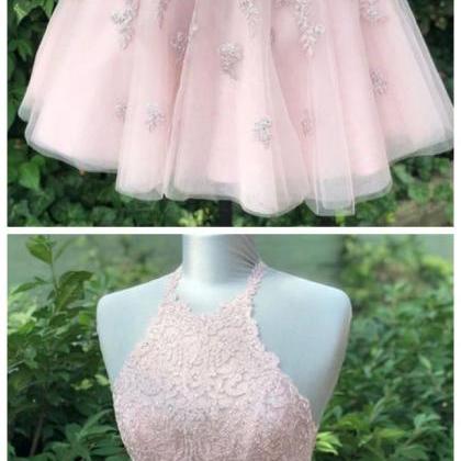 Fashion Lux Pink Sleeveless Halter Fashion Dresses..