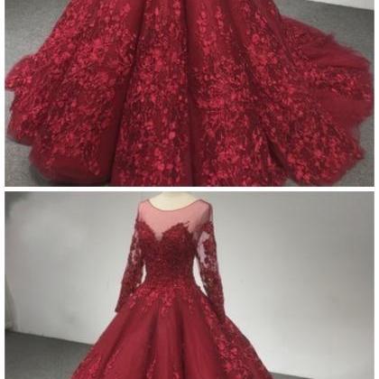 Fashion Lux Luxury Lace Wedding Dress,long Sleeve..