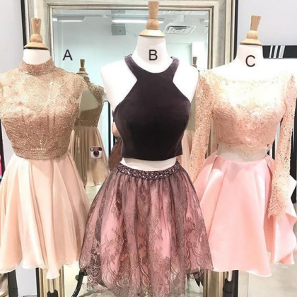 Fashion Lux Mismatched Homecoming Dresses,blush..