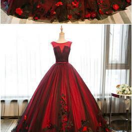 Fashion Lux Modest Wine Red Formal Appliques..