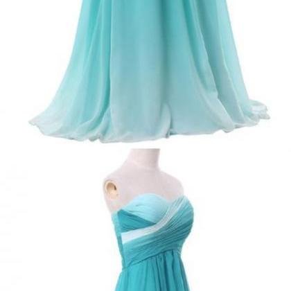 Long Gown, Blue Pink Green Chiffon Gown, Luxurious..