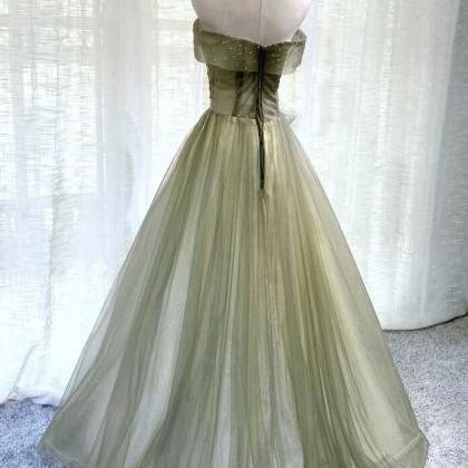 Tulle Scoop Long Party Gown, Bridesmaid Dress