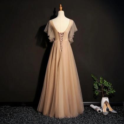 Tulle Long Bridesmaid Dress, Long Formal Gown