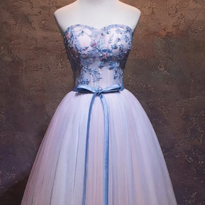 Tulle Sweetheart Formal Dress With Lace, Cute..