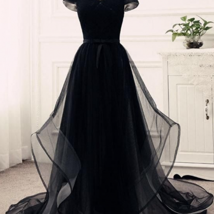 Black Party Dress Off Shoulder Junior Prom Dress ,..