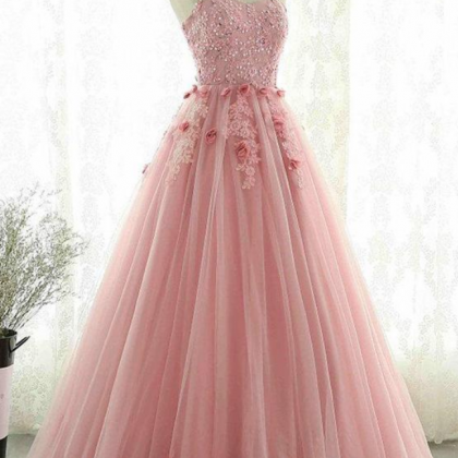 Sweetheart Party Dress, Blush Pink Lace Tull Prom..