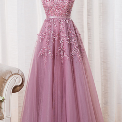 Prom Dresses,pink Prom Dresses,lace Prom..