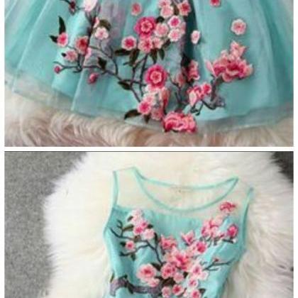 Embroidery, Flower ,organza, Party Dress..