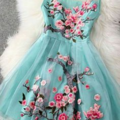 Embroidery, Flower ,organza, Party Dress..
