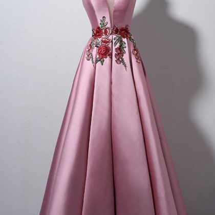 Sleeveless Pink Party Dress A Line Cap Sleeve Prom..