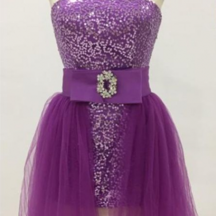 Classic Short Homecoming Dresses ,purple Sheath..