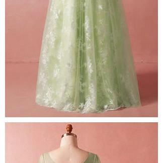 Plus Size Green Lace Tulle ,short Sleeve V-neck..