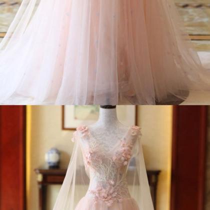 Design Pink Tulle Customize Long 3d Lace Flower..