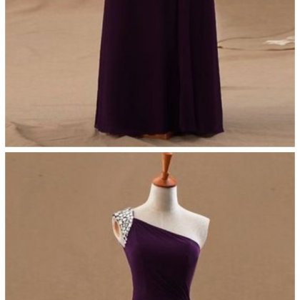 Custom Charming Purple Prom Dress,sleeveless One..