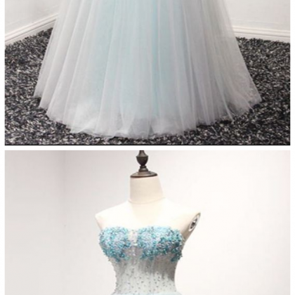 Sweetheart Tulle Long A-line Prom Dress, Long..