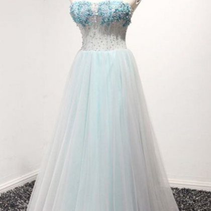 Sweetheart Tulle Long A-line Prom Dress, Long..