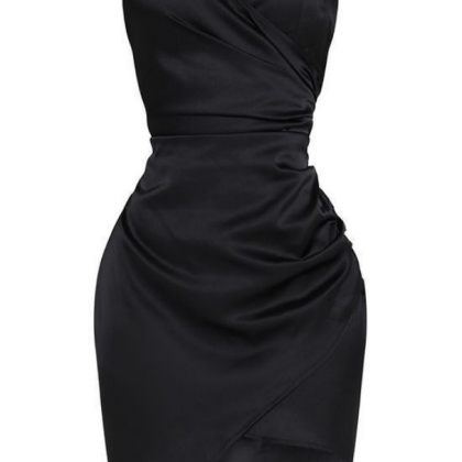 Shape Black Satin Wrap Dress