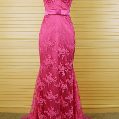 Long Prom Dress, Lace Prom Dress, Pink Prom Dress,..